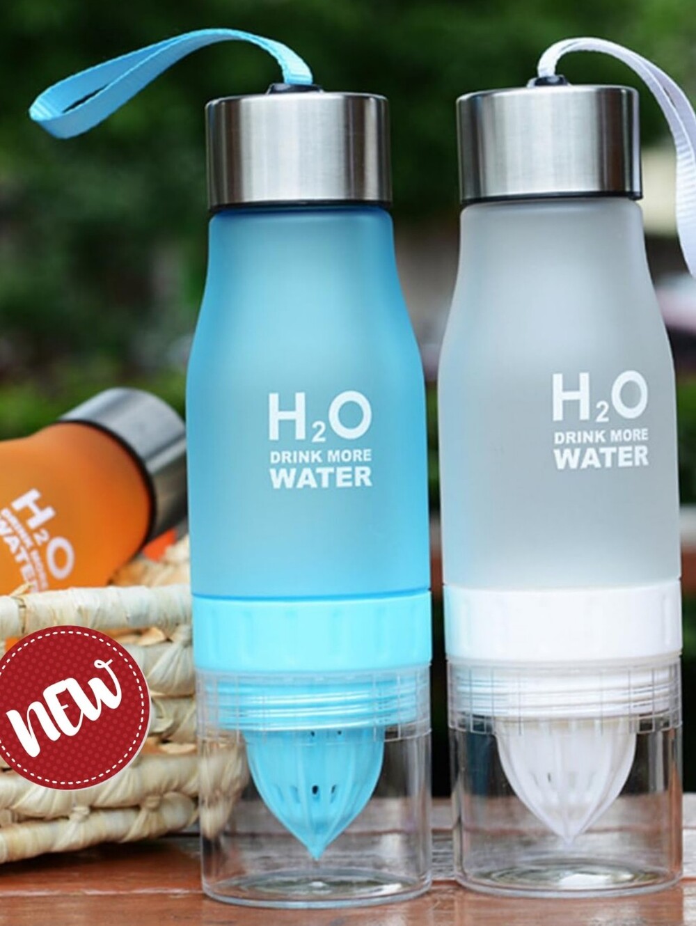 H20 Fruit Infused BPA FREE 22oz Water Bottle Blue